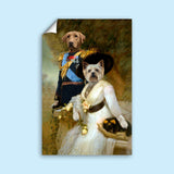 Royal Couple Custom Pet Portrait - Elegant Renaissance Style Canvas - 2 Pets - Furr and Family