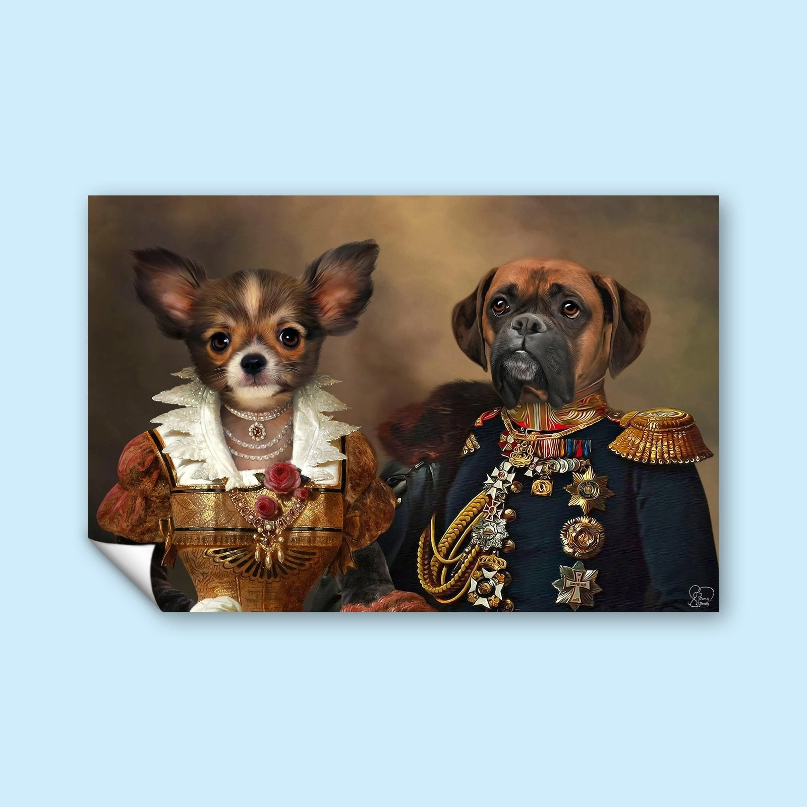 Imperial Companions – Custom Royal Multi - Pet Portrait - 2 Pets - Furr and Family