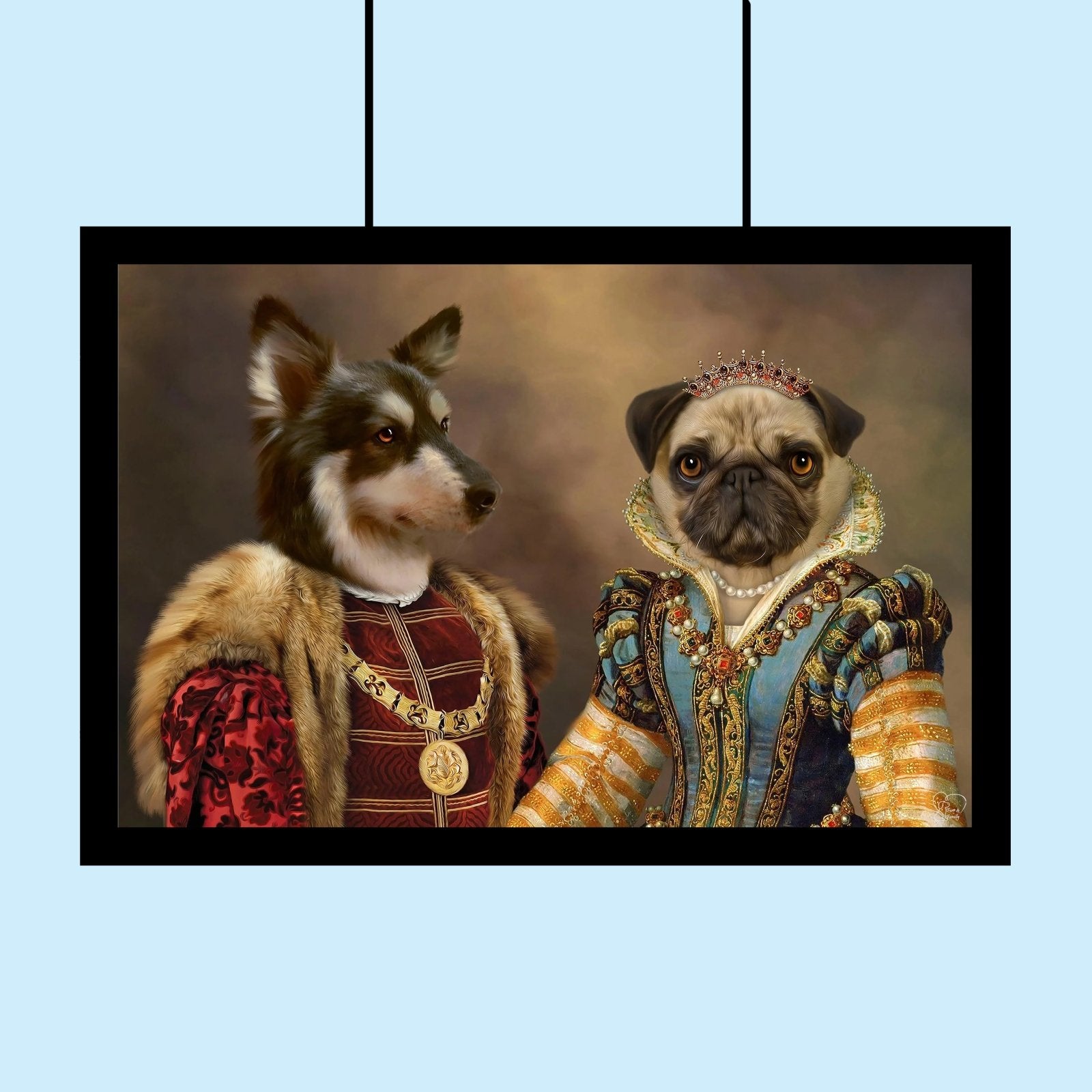 Royal Companions – Custom Multi - Pet Portrait - 2 Pets - Furr and Family