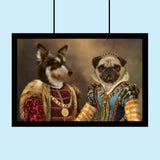 Royal Companions – Custom Multi - Pet Portrait - 2 Pets - Furr and Family