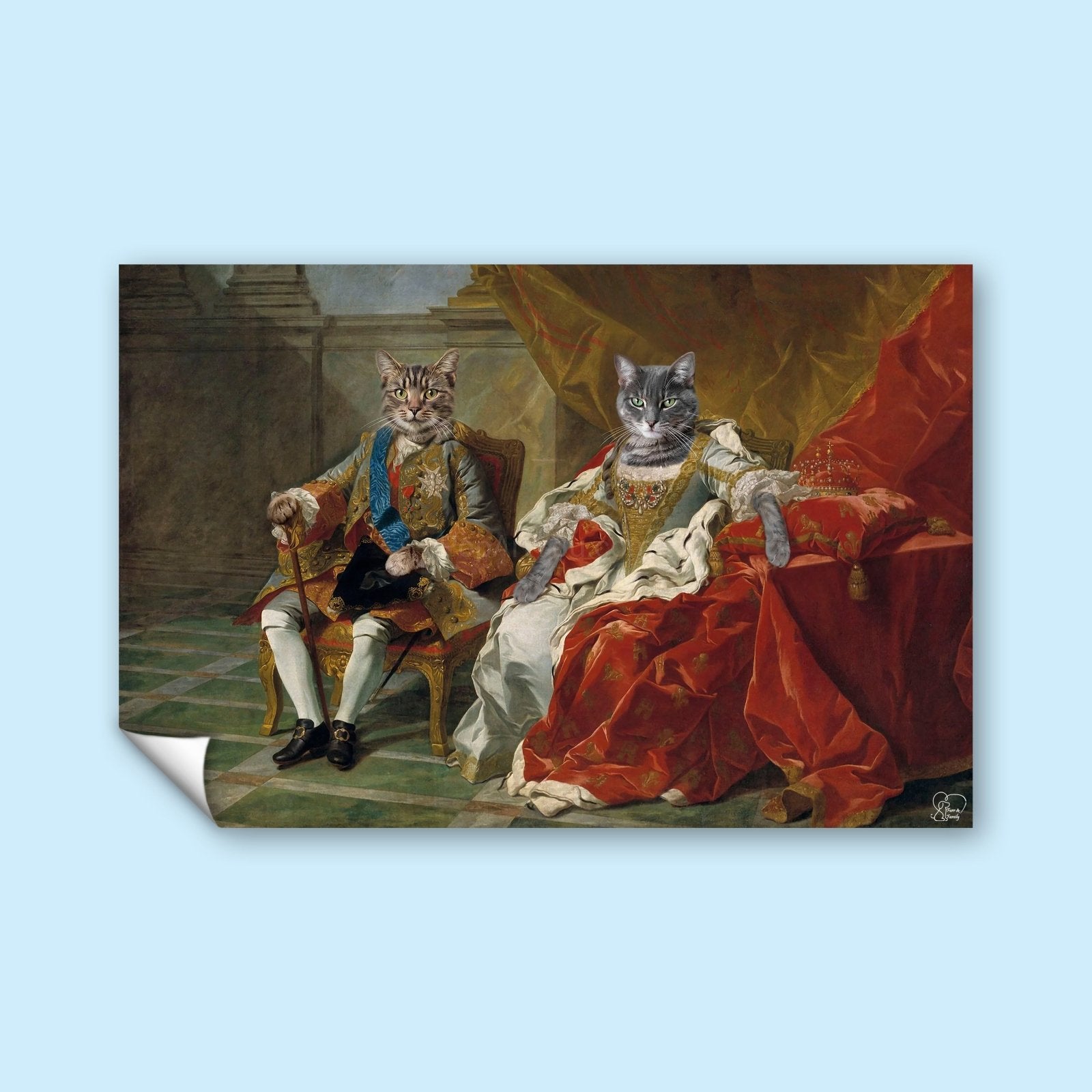 Noble Sovereigns – Custom Royal Multi - Pet Portrait - 2 Pets - Furr and Family