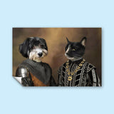 The Majestic Pair – Custom Multi - Pet Royal Portrait - 2 Pets - Furr and Family