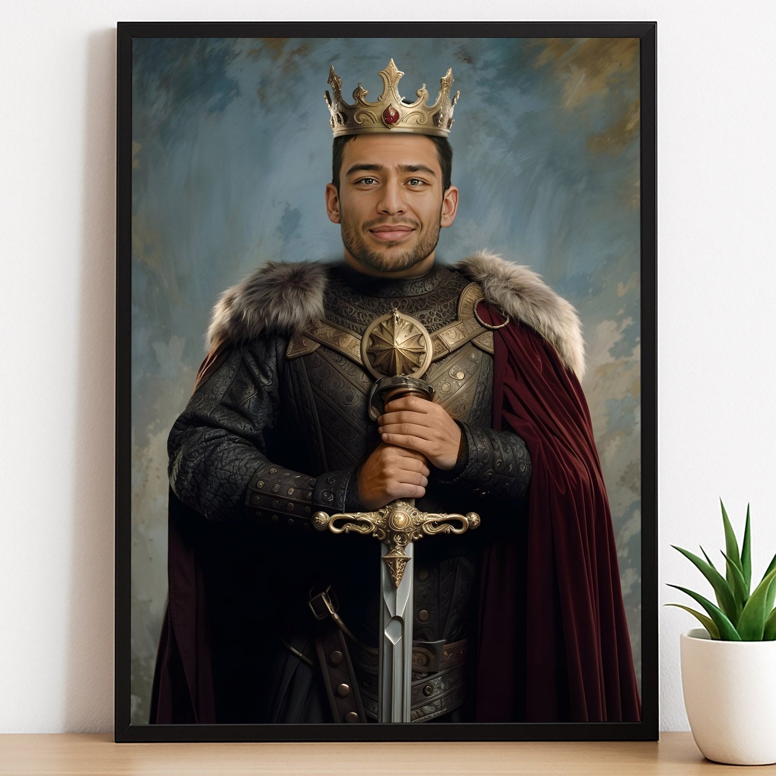 Crown and Sword King Portrait - Human Portrait - Male - Furr and Family
