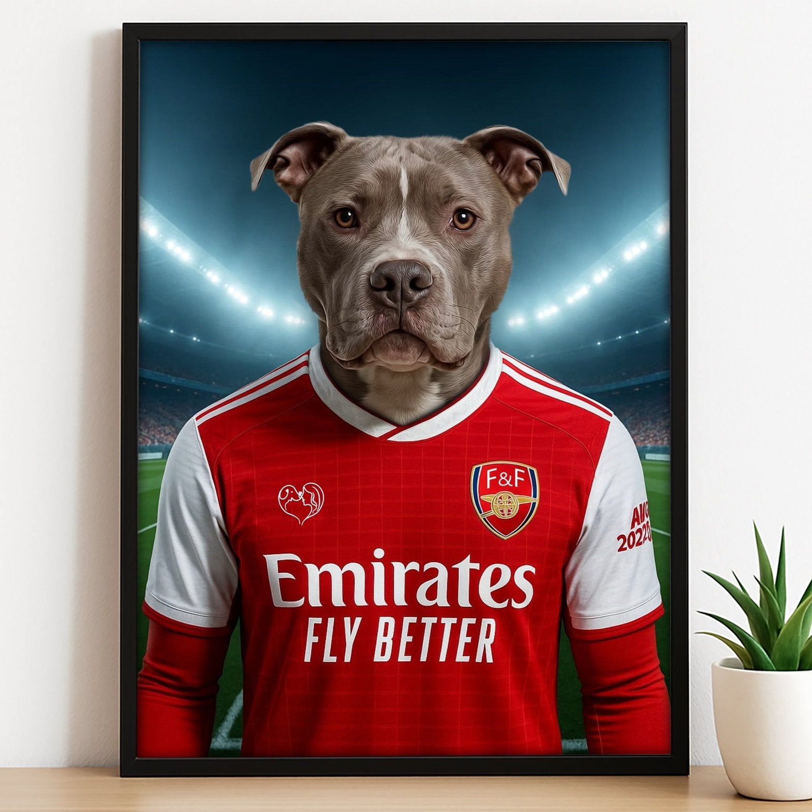 Custom Arsenal Pet Portrait - Pet Sports Theme - 1 Pet - Furr and Family