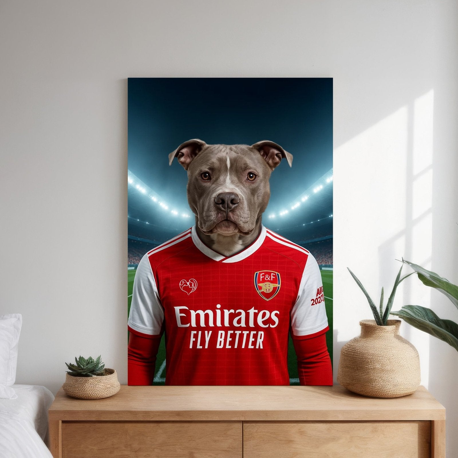 Custom Arsenal Pet Portrait - Pet Sports Theme - 1 Pet - Furr and Family