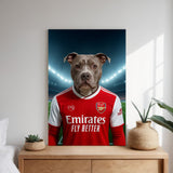 Custom Arsenal Pet Portrait - Pet Sports Theme - 1 Pet - Furr and Family
