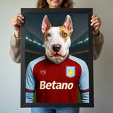Custom Aston Villa Pet Portrait - Pet Sports Theme - 1 Pet - Furr and Family