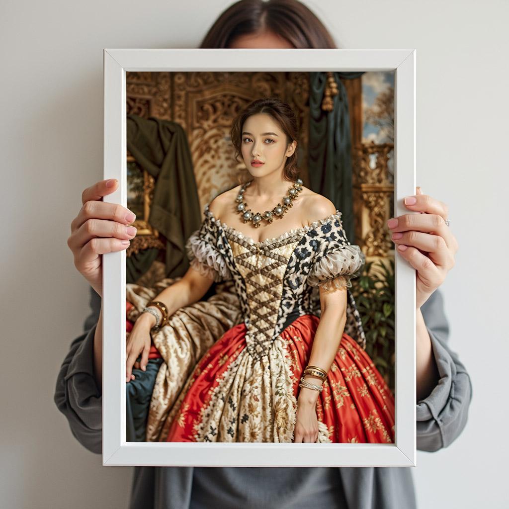 Custom Baroque Queen Painting for Women - Human Portrait - Female - Furr and Family