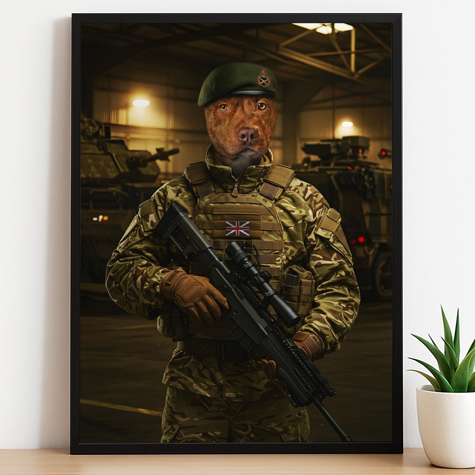 Custom British Special Force Pet Portrait | UK Military - military art - 1 Pet - Furr and Family