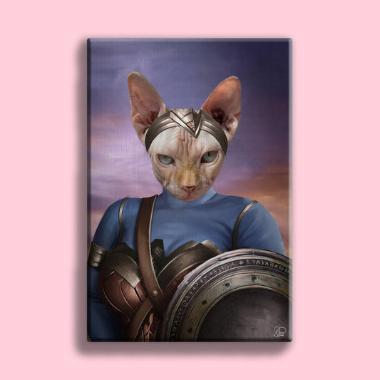 Custom Cat Warrior Portrait – Fierce Personalized Pet Art - 1 Pet - Furr and Family