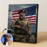 Custom Green Beret Pet Portrait | US Army Special Forces Art - military art - 1 Pet - Furr and Family