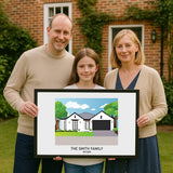 Custom House Portrait Modern art - Home Portrait - Canvas - Furr and Family