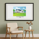 Custom House Portrait Modern art - Home Portrait - Canvas - Furr and Family