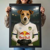 Custom Leeds United Pet Portrait - Pet Sports Theme - 1 Pet - Furr and Family