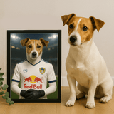 Custom Leeds United Pet Portrait - Pet Sports Theme - 1 Pet - Furr and Family
