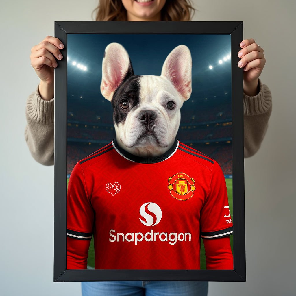 Custom Manchester United Pet Portrait - Pet Sports Theme - 1 Pet - Furr and Family