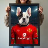 Custom Manchester United Pet Portrait - Pet Sports Theme - 1 Pet - Furr and Family