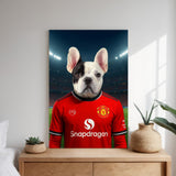 Custom Manchester United Pet Portrait - Pet Sports Theme - 1 Pet - Furr and Family