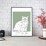 Custom Minimalist Pet Line Art – Modern Personalized Pet Portrait - 1 Pet - Furr and Family