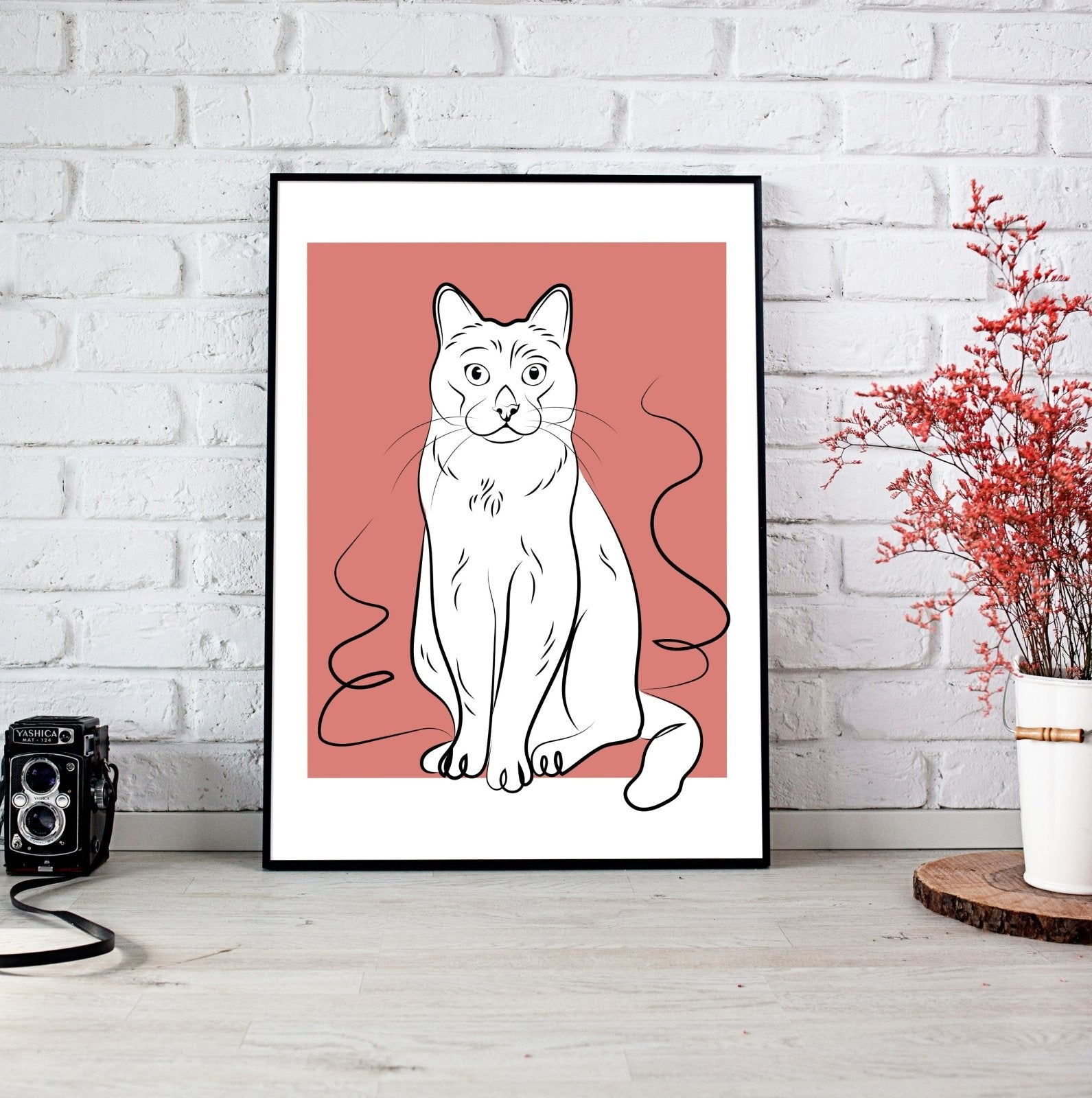 Custom Minimalist Pet Line Art – Modern Personalized Pet Portrait - 1 Pet - Furr and Family