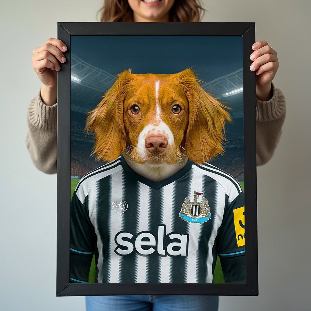 Custom Newcastle United Pet Portrait - Pet Sports Theme - 1 Pet - Furr and Family