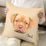 Custom Pet Face Oil Painting Square Pillow - 1 Pet - Furr and Family