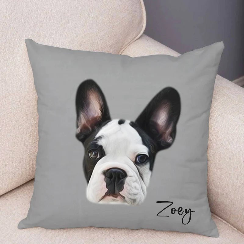Custom Pet Face Oil Painting Square Pillow - 1 Pet - Furr and Family