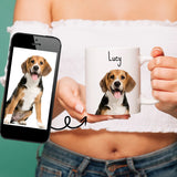 Custom Pet Mug – Personalized Dog & Cat Portrait Coffee Cup with Pet Name
