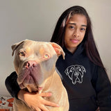 Custom Pet Head Embroidered Line art Mom & Dad Tshirts - Sweatshirts & Hoodies - Hoodie - 1 Pet - Furr and Family