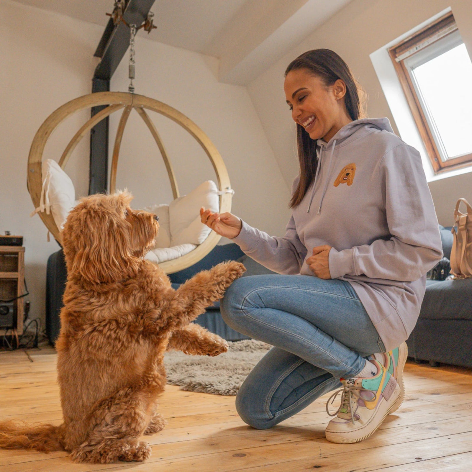 Custom Pet Head Embroidered Mom & Dad Tshirts - Sweatshirts & Hoodies - Hoodie - 1 Pet - Furr and Family