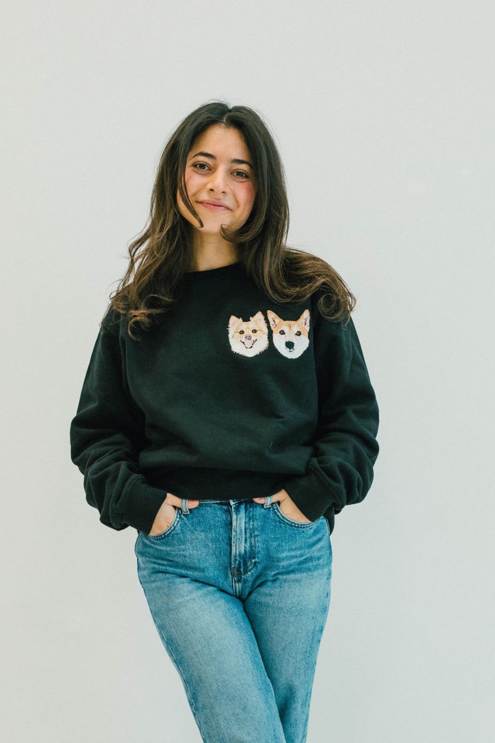 Custom Pet Head Embroidered Mom & Dad Tshirts - Sweatshirts & Hoodies - Hoodie - 1 Pet - Furr and Family