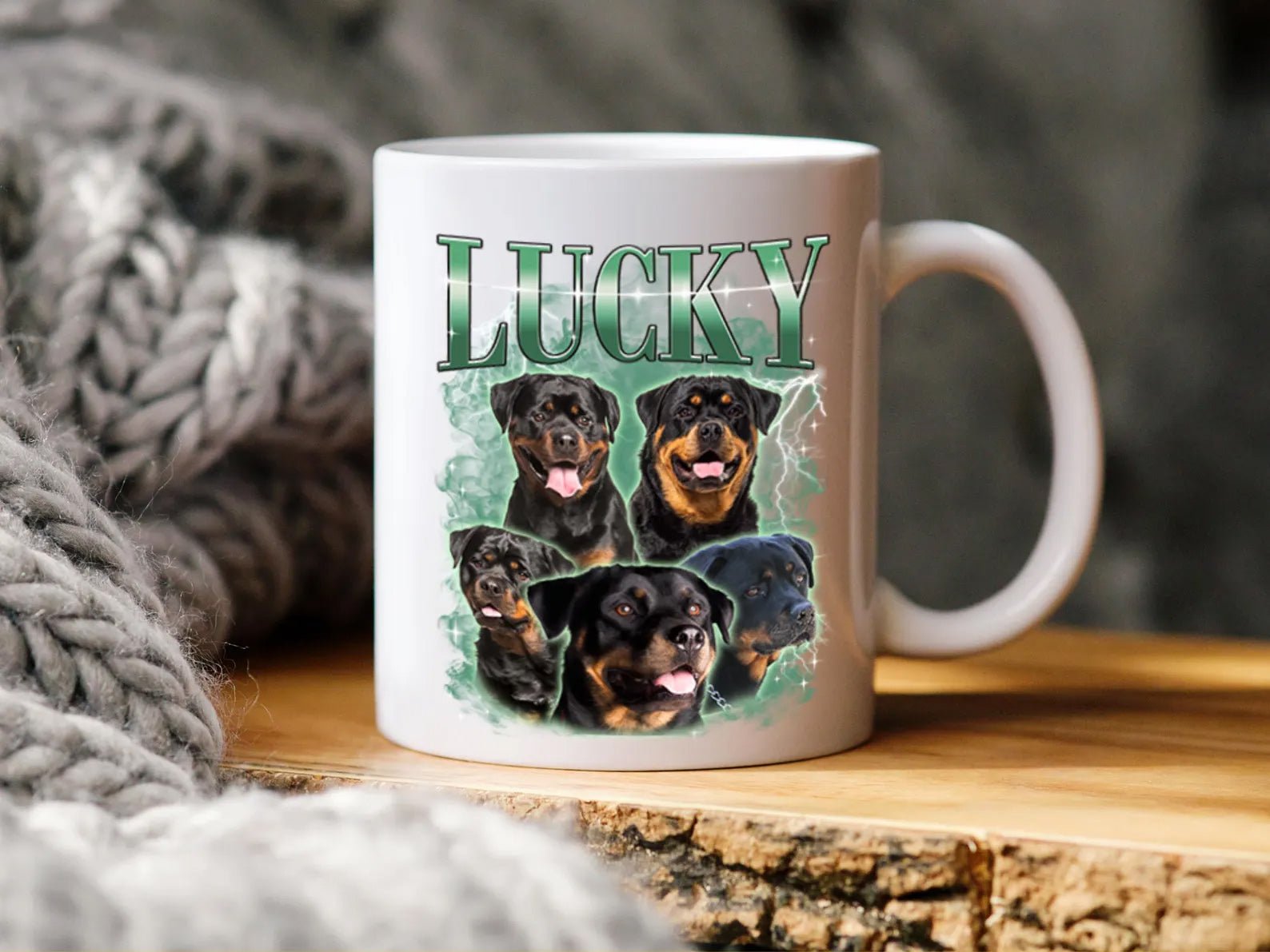 Custom Pet Mug in Vintage Style Coffee Mug - 1 Pet - Furr and Family