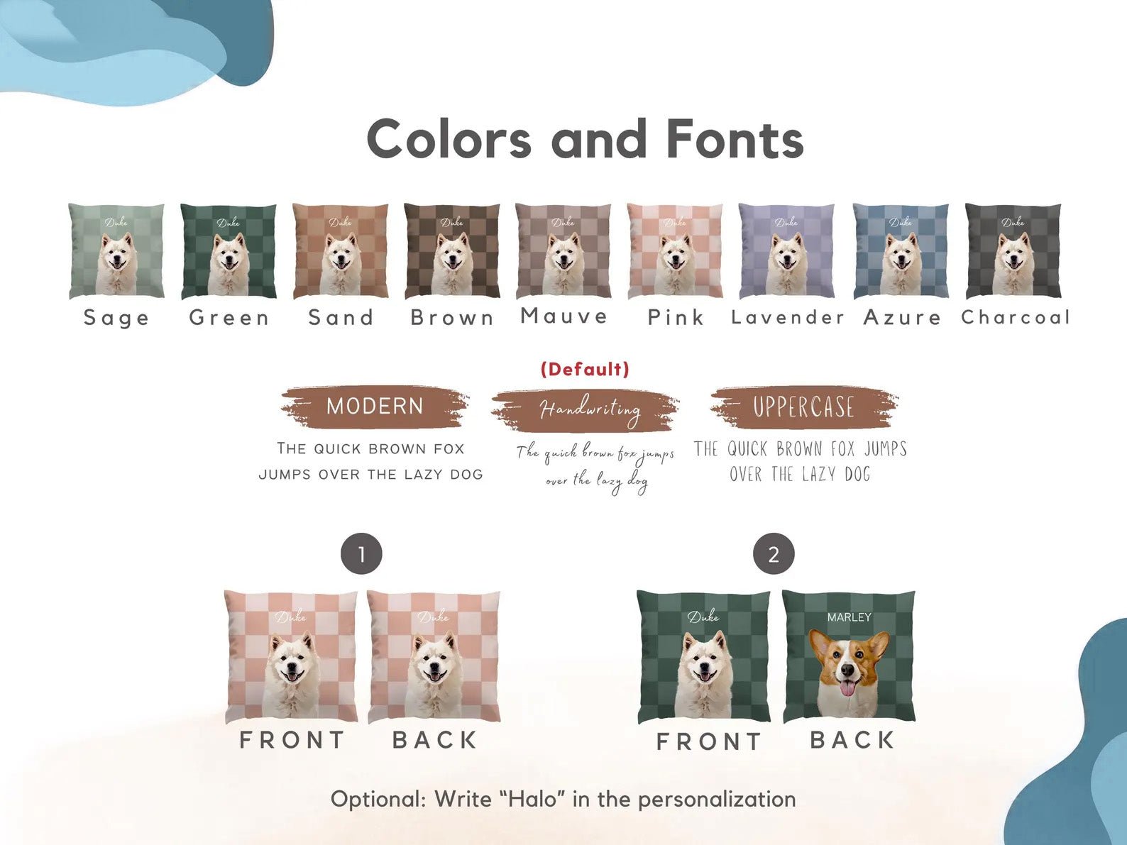 Custom Pet Pillow – Personalized Pet Portrait Cushion with Pet Name - 1 Pet - Furr and Family