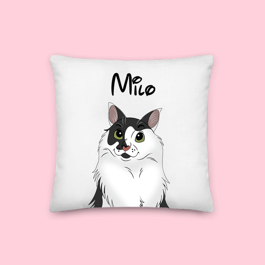 Custom Pet Pillow – Personalized Pet Portrait Cushion with Pet Name - 1 Pet - Furr and Family
