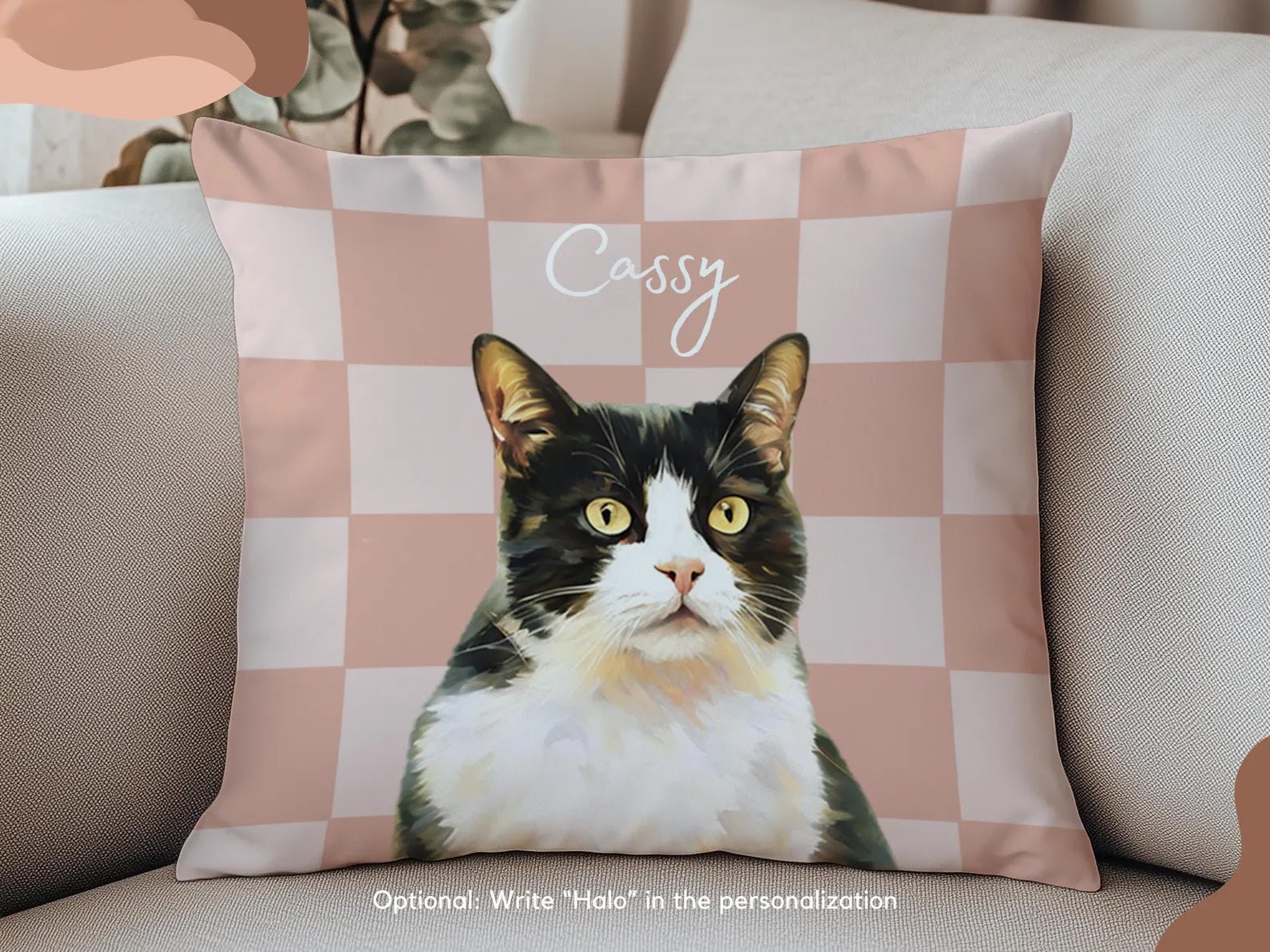 Custom Pet Pillow – Personalized Pet Portrait Cushion with Pet Name - 1 Pet - Furr and Family