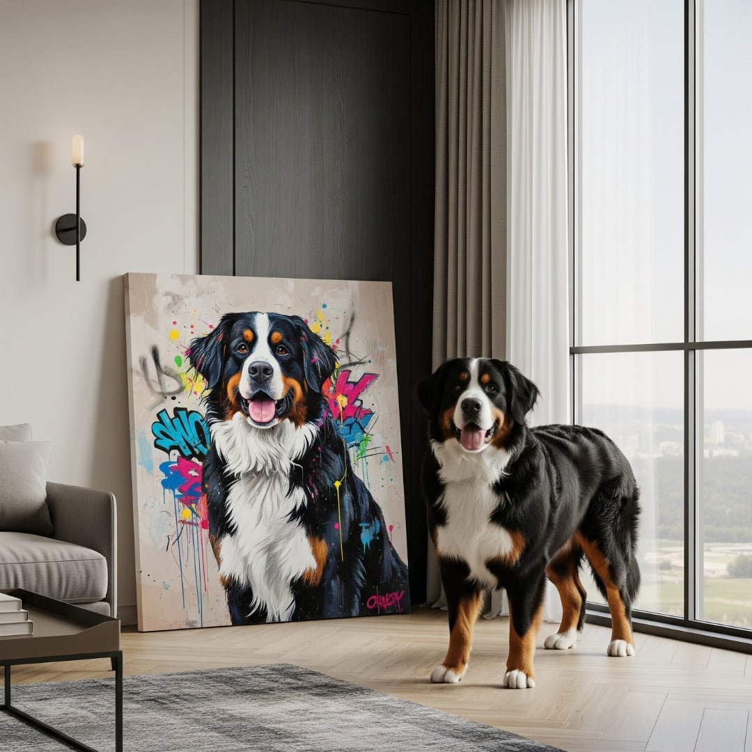 Custom Pet Portrait - Classic Contemporary Style - Classic Contemporary Style - 1 Pet - Furr and Family