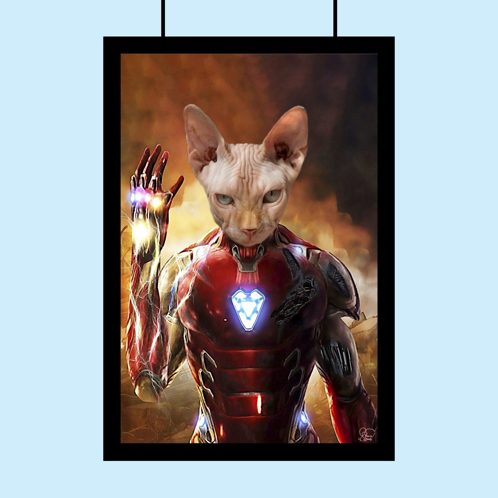 Custom Pet Portrait in Iron Man Armor – Personalized Superhero Pet Art - 1 Pet - Furr and Family
