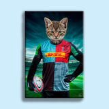 Custom Pet Portrait in Rugby Jersey – Personalized Rugby - Themed Pet Art - 1 Pet - Furr and Family