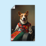 Custom Racing Car Driver Pet Portrait – Personalized Pet Artwork - 1 Pet - Furr and Family