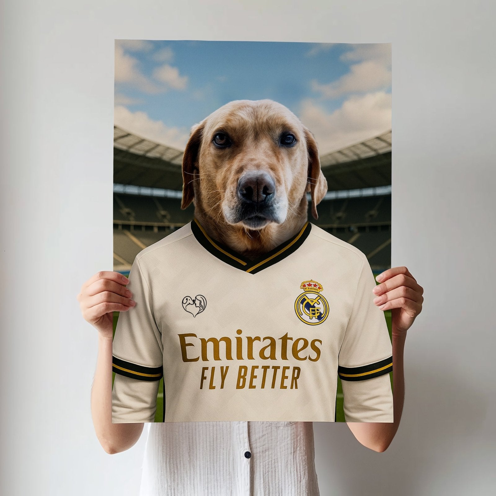 Custom Real Madrid Pet Portrait - Pet Sports Theme - 1 Pet - Furr and Family