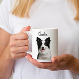 Custom Pet Mug – Personalized Dog & Cat Portrait Coffee Cup with Pet Name