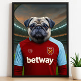 Custom West Ham United Pet Portrait - Pet Sports Theme - 1 Pet - Furr and Family