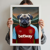 Custom West Ham United Pet Portrait - Pet Sports Theme - 1 Pet - Furr and Family