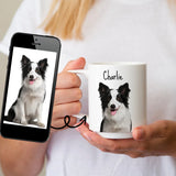 Custom Pet Mug – Personalized Dog & Cat Portrait Coffee Cup with Pet Name