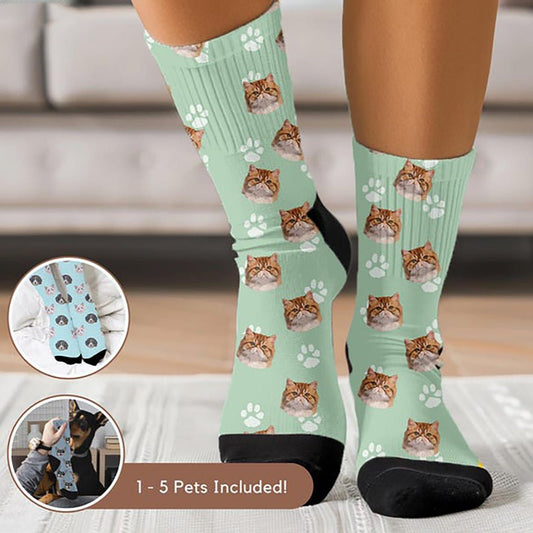 Cute Dog Pattern Crew Socks | Pet Lover Gift | Fun & Comfortable Socks - Socks - Birthday Gift Socks - Furr and Family