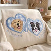 Custom Two-Pet Embroidered Sweatshirt – Gingham Heart and Bow