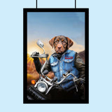 Biker Dog Custom Pet Portrait – Personalized Pet Art Canvas | Furr and Family - 1 Pet - Furr and Family
