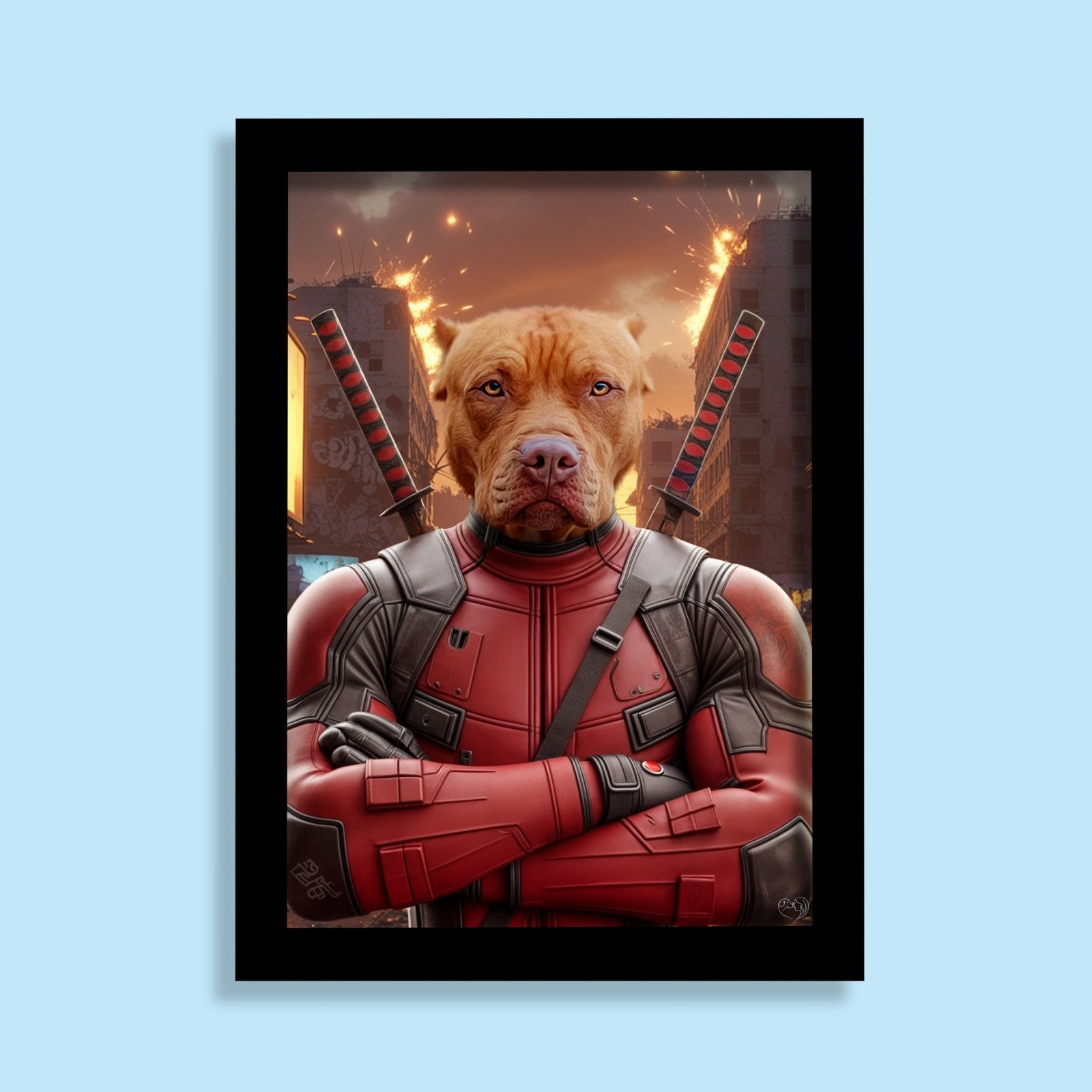 DeadPool Paw – Custom Pet Portrait - 1 Pet - Furr and Family