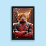 DeadPool Paw – Custom Pet Portrait - 1 Pet - Furr and Family