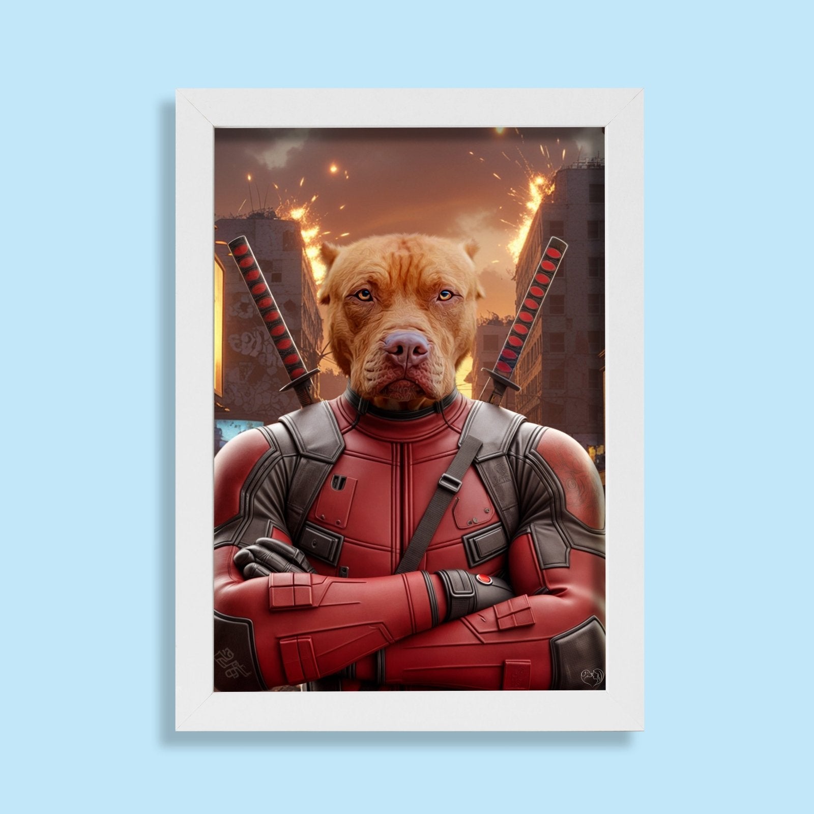 DeadPool Paw – Custom Pet Portrait - 1 Pet - Furr and Family
